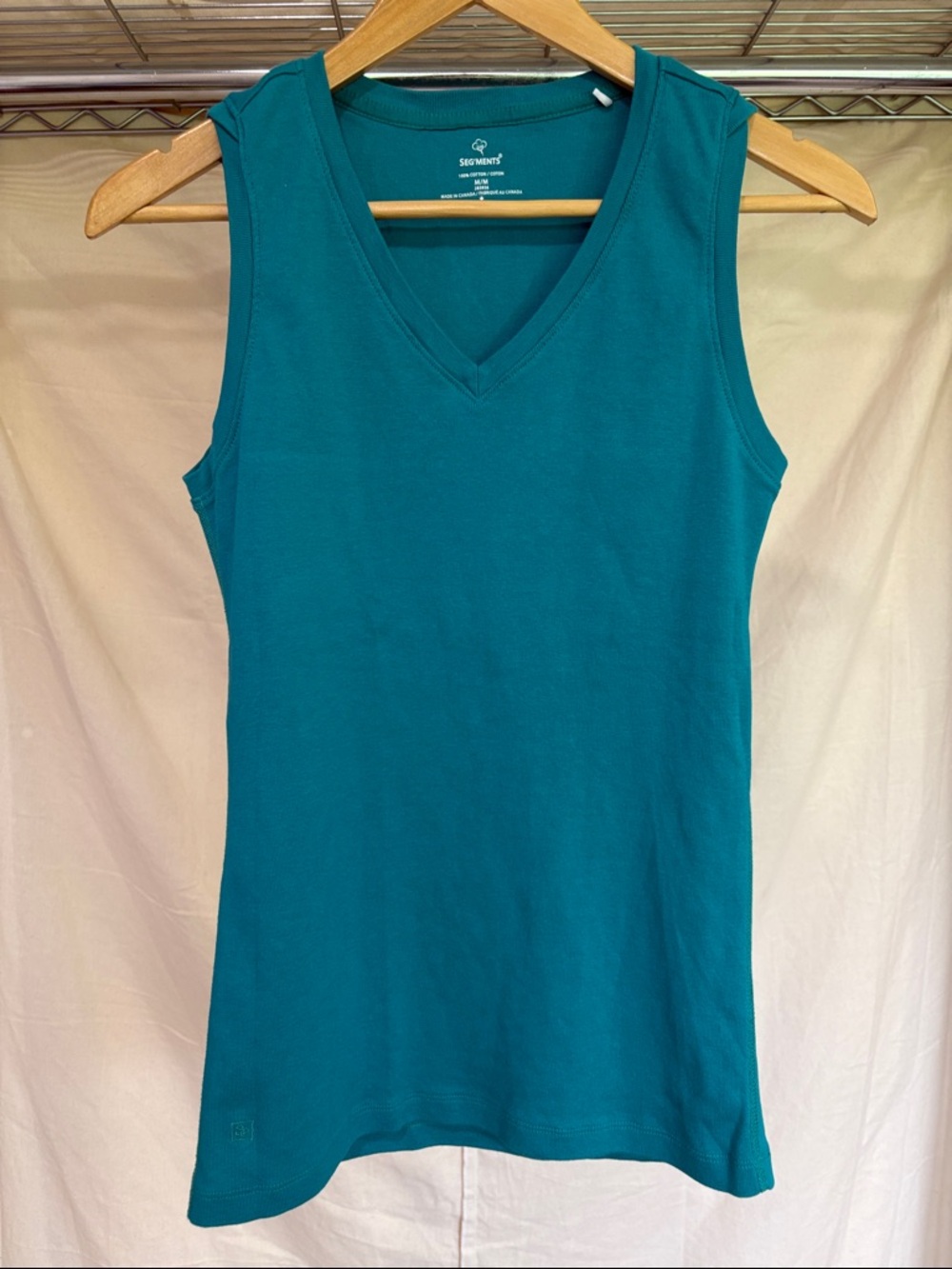 Segments Teal V-Neck Tank Top